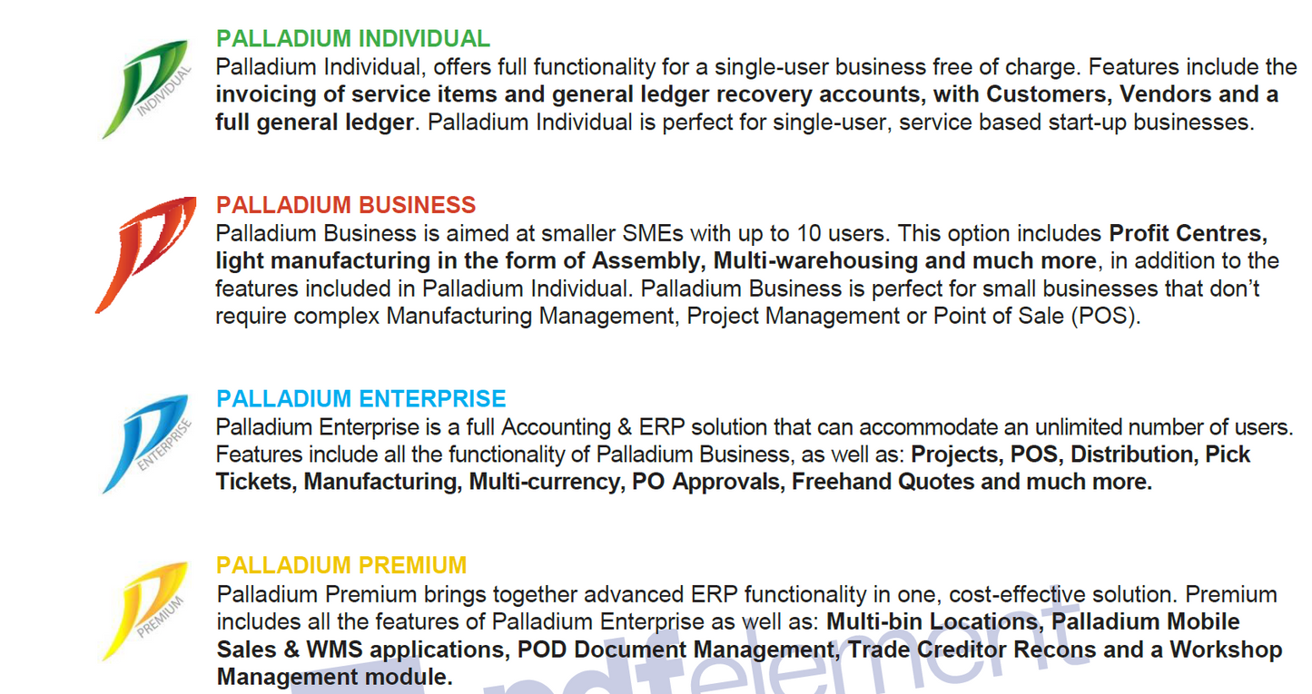 Palladium Accounting Software (ERP) - Business